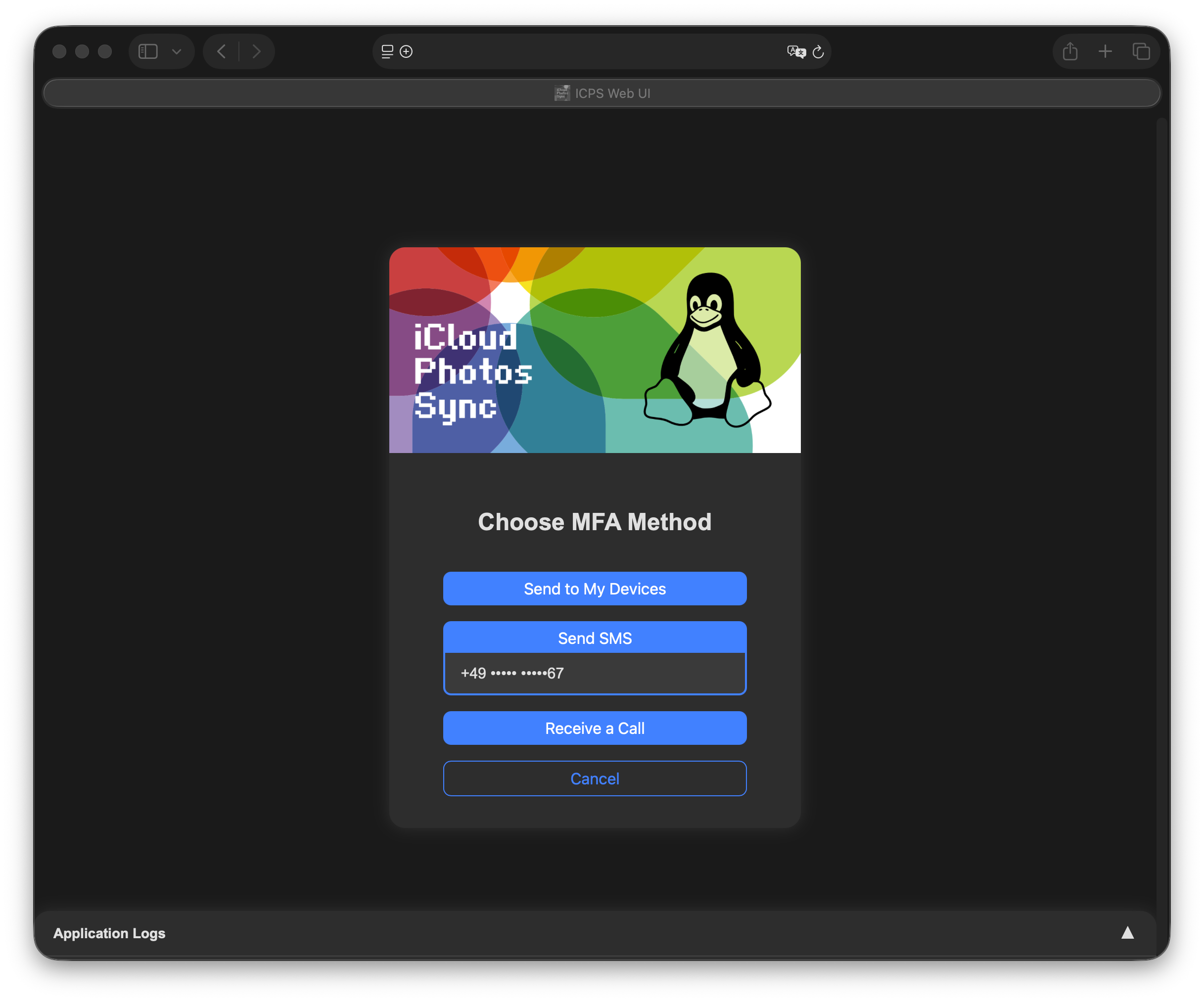 Choose MFA Number (dark mode)