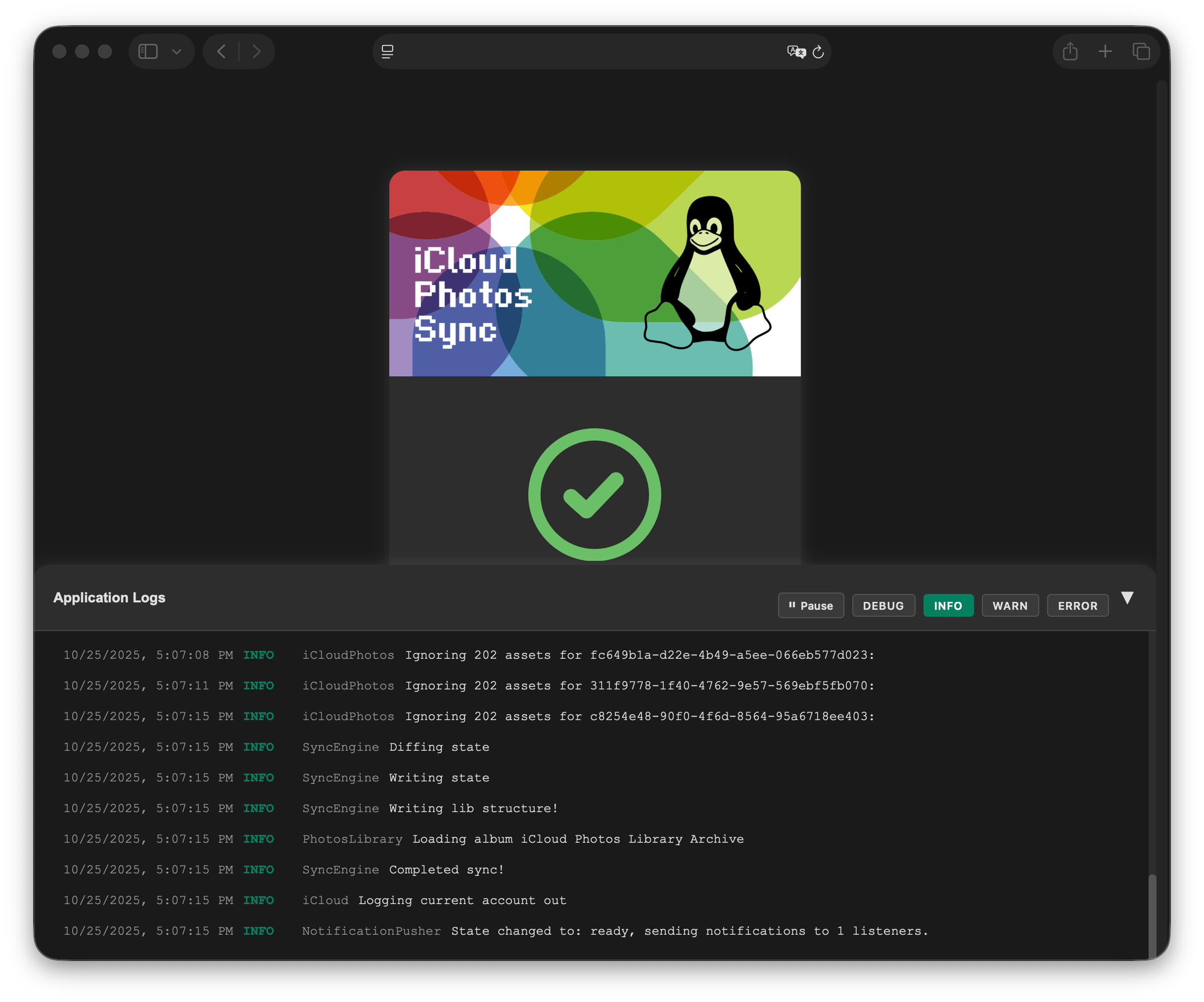 Logs (dark mode)
